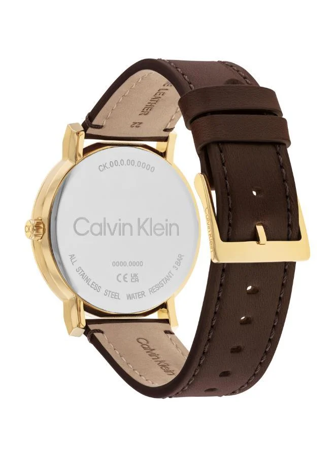 CALVIN KLEIN Analogue Quartz Watch with Leather Strap